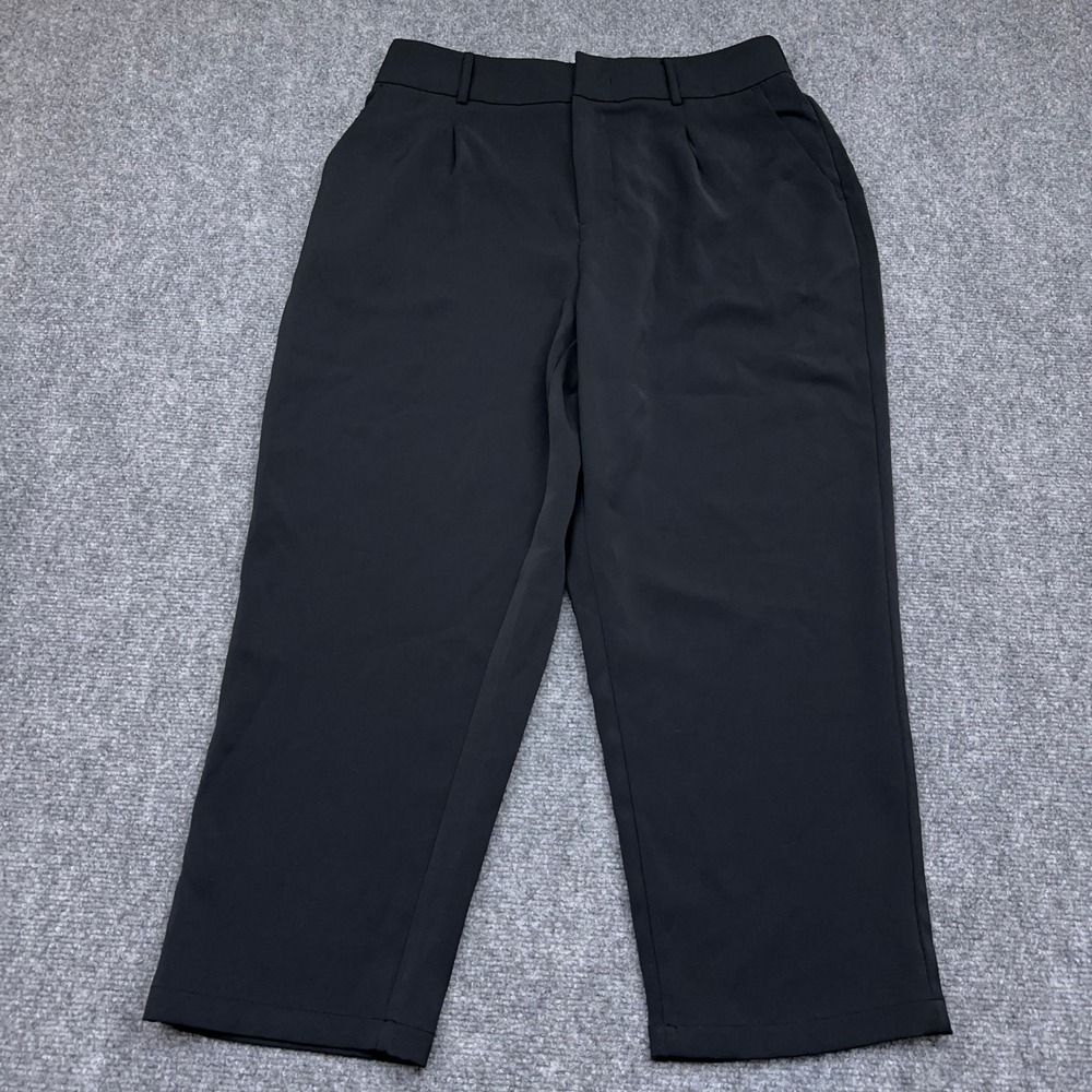 Halara Tapered Dress Pants Womens PL Petite Black High Waisted Pleated Work Pant